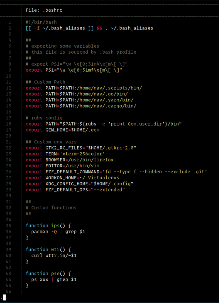 bashrc screenshot